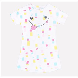 Сорочка для девочки Crockid К 1148 цветные квадратики на белом